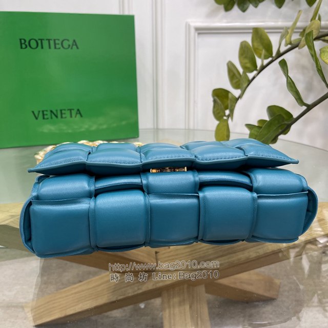 Bottega veneta高端女包 96008野鴨綠 寶緹嘉新款枕頭鏈條包 BV經典款單肩斜挎手提女包  gxz1231